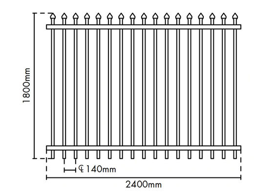 ألواح السياج الحامية من الصلب للحديقة ، سياج الحامية السكنية 2400L X 2100H
